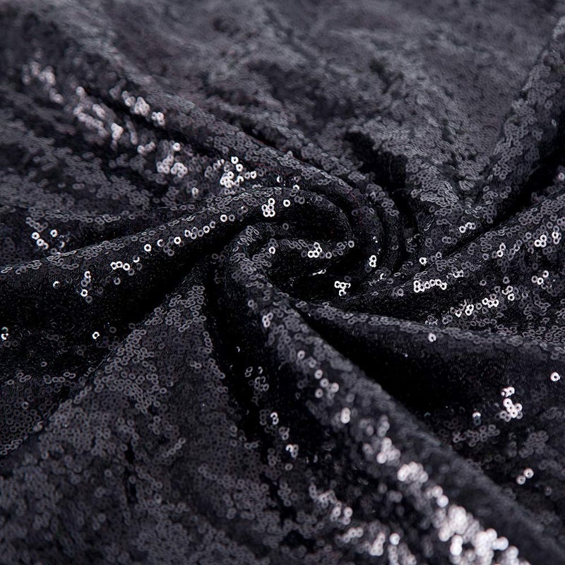 JYFLZQ Black Sequin Backdrop Curtains 7ft x 7ft 1 Panel Halloween Backdrop Glitter Photo Booth Backdrops Sparkly Photography Background Drapes for Graduation Birthday Parties - Image 5